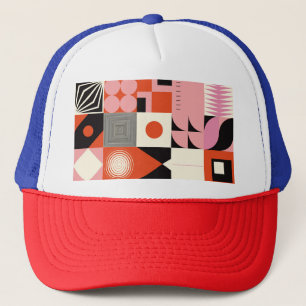 Scandinavisch geometrisch: kleurrijk kunstwerkpatr trucker pet