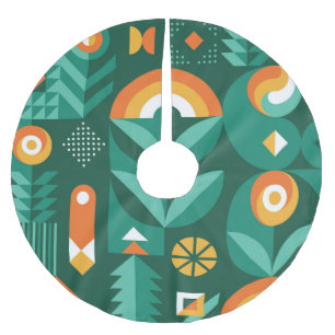 Scandinavisch geometrisch, landbouwsymbool kerstboom rok