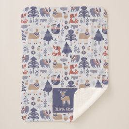 Scandinavisch gepersonaliseerd noords patroon sherpa deken