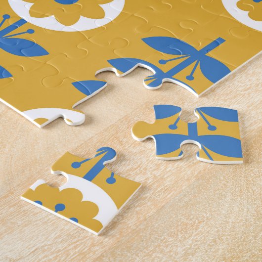 Scandinavisch gestileerd bloemenpatroon legpuzzel (Zijkant)