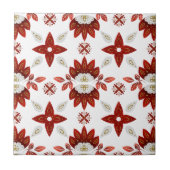 Scandinavisch grafisch noords rood tegeltje (Voorkant)