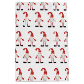 Scandinavisch groen rood grijs borstpatroon medium cadeauzakje (Voorkant)