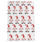 Scandinavisch groen rood grijs borstpatroon medium cadeauzakje (Achterkant)