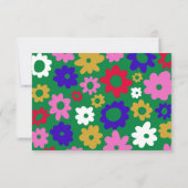 Scandinavisch groen Vrijgezellenfeest voor bloem Bedankkaart (Achterkant)