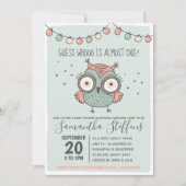 Scandinavisch groen waarvan het Baby shower door d Kaart (Voorkant)