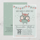 Scandinavisch groen waarvan het Baby shower door d Kaart (Voorkant / Achterkant)