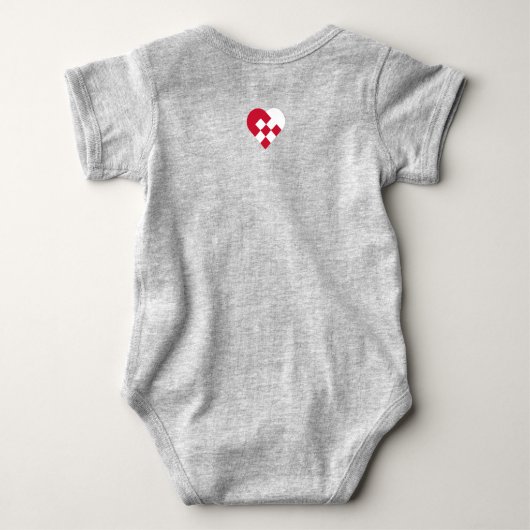 Scandinavisch hart Baby Bodysuit (Achterkant)
