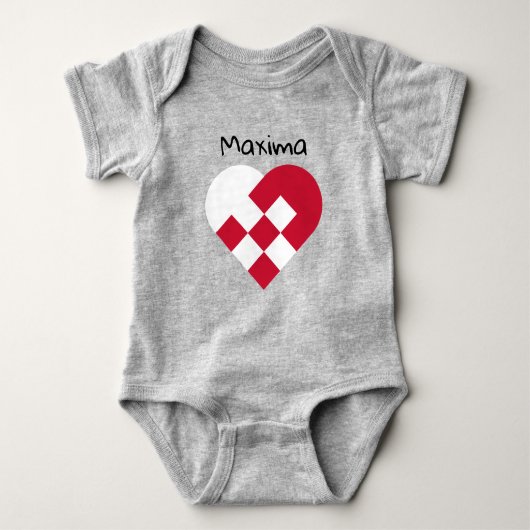 Scandinavisch hart Baby Bodysuit (Voorkant)