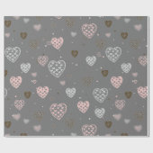 Scandinavisch hartenroze en grijs cadeaupapier (Vlak)