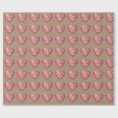 Scandinavisch Heart Wrapping Paper Cadeaupapier (Vlak)
