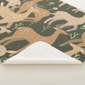 Scandinavisch hertenbos behang sherpa deken (3/4)