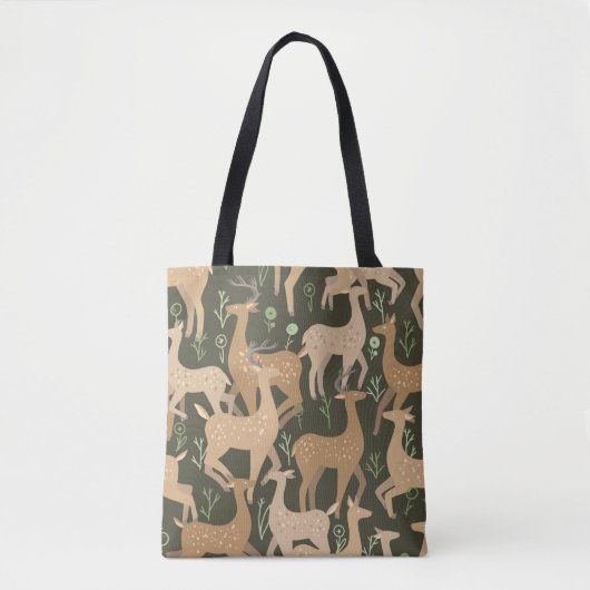 Scandinavisch hertenbos behang tote bag (Voorkant)