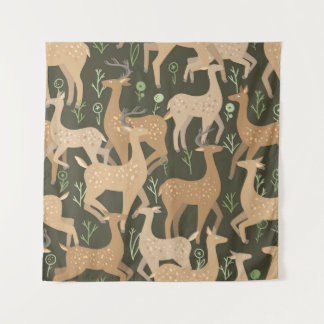 Scandinavisch hertenbos behang wandkleed
