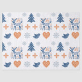 Scandinavisch hertenkerstfeest tissuepapier (Voorkant)