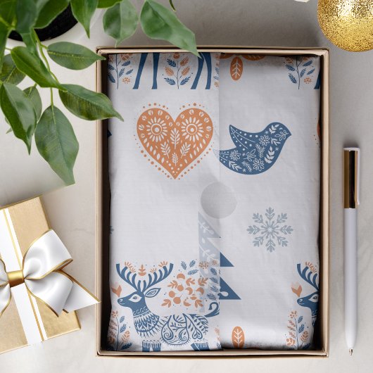 Scandinavisch hertenkerstfeest tissuepapier