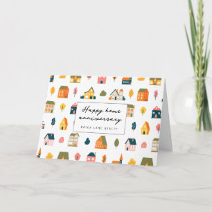 Scandinavisch Huis Patroon Huisjubileum Kaart
