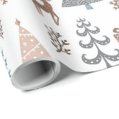 Scandinavisch ijsblauw Kerstmis Cadeaupapier (Rol Hoek)