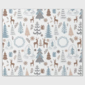 Scandinavisch ijsblauw Kerstmis Cadeaupapier (Vlak)