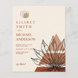 Scandinavisch Japandi Abstracte Lijnen Datum Opsla Flyer