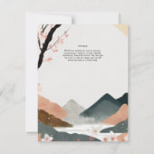 Scandinavisch Japandi bruiloft thema Aarde Tonen Kaart (Achterkant)