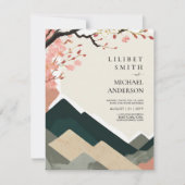 Scandinavisch Japandi bruiloft thema Aarde Tonen Kaart (Voorkant)