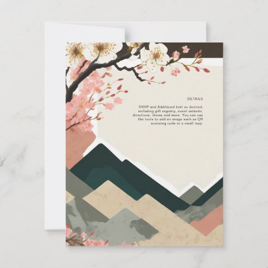 Scandinavisch Japandi bruiloft thema Aarde Tonen Kaart (Achterkant)