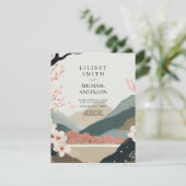 Scandinavisch Japandi bruiloft thema Aarde Tonen Kaart (Staand voorkant)