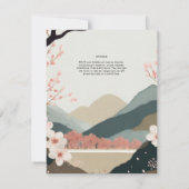 Scandinavisch Japandi bruiloft thema Aarde Tonen Kaart (Achterkant)