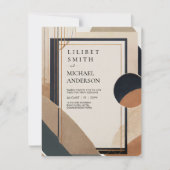 Scandinavisch Japandi bruiloft thema Aarde Tonen Kaart (Voorkant)