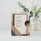 Scandinavisch Japandi bruiloft thema Aarde Tonen Kaart (Staand voorkant)