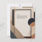 Scandinavisch Japandi bruiloft thema Aarde Tonen Kaart (Achterkant)