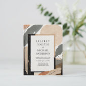 Scandinavisch Japandi bruiloft thema Aarde Tonen Kaart (Staand voorkant)