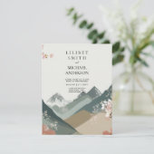 Scandinavisch Japandi bruiloft thema Aarde Tonen Kaart (Staand voorkant)