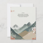 Scandinavisch Japandi bruiloft thema Aarde Tonen Kaart (Achterkant)