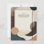 Scandinavisch Japandi bruiloft thema Aarde Tonen Kaart (Achterkant)