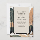 Scandinavisch Japandi bruiloft thema Aarde Tonen Kaart (Voorkant)