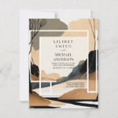 Scandinavisch Japandi bruiloft thema Aarde Tonen Kaart (Voorkant)