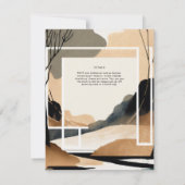 Scandinavisch Japandi bruiloft thema Aarde Tonen Kaart (Achterkant)