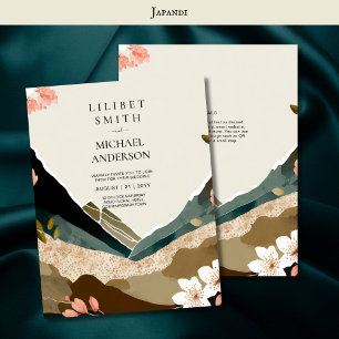 Scandinavisch Japandi bruiloft thema Aarde Tonen Kaart