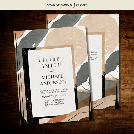 Scandinavisch Japandi bruiloft thema Aarde Tonen Kaart