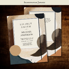 Scandinavisch Japandi bruiloft thema Aarde Tonen Kaart