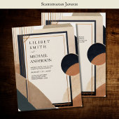 Scandinavisch Japandi bruiloft thema Aarde Tonen Kaart