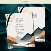 Scandinavisch Japandi bruiloft thema Aarde Tonen Kaart