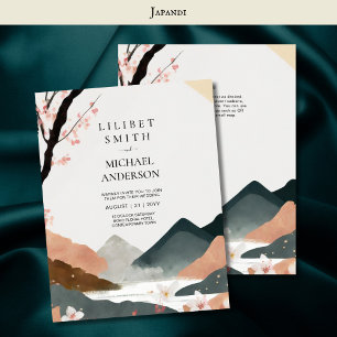 Scandinavisch Japandi bruiloft thema Aarde Tonen Kaart