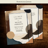 Scandinavisch Japandi bruiloft thema Aarde Tonen Kaart