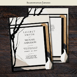 Scandinavisch Japandi bruiloft thema Aarde Tonen Kaart