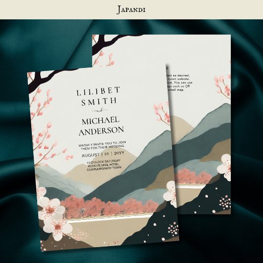 Scandinavisch Japandi bruiloft thema Aarde Tonen Kaart