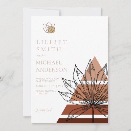 Scandinavisch Japandi Modern Abstract Data opslaan Kaart (Voorkant)