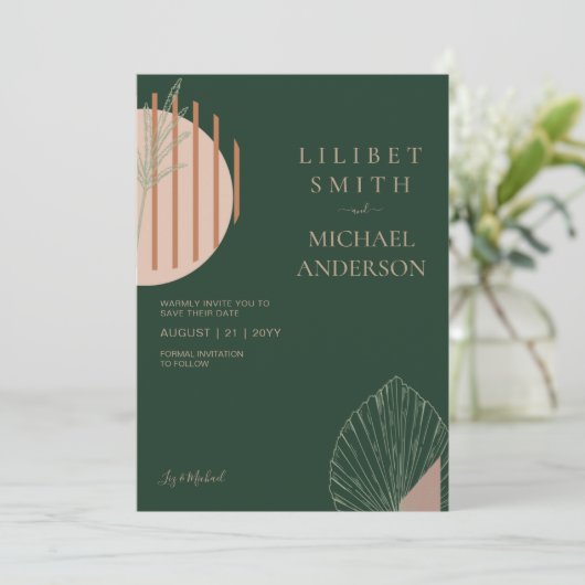 Scandinavisch Japandi Modern Abstract Data opslaan Kaart (Staand voorkant)