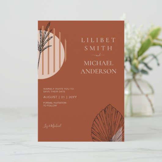 Scandinavisch Japandi Modern Abstract Data te Rese Kaart (Staand voorkant)